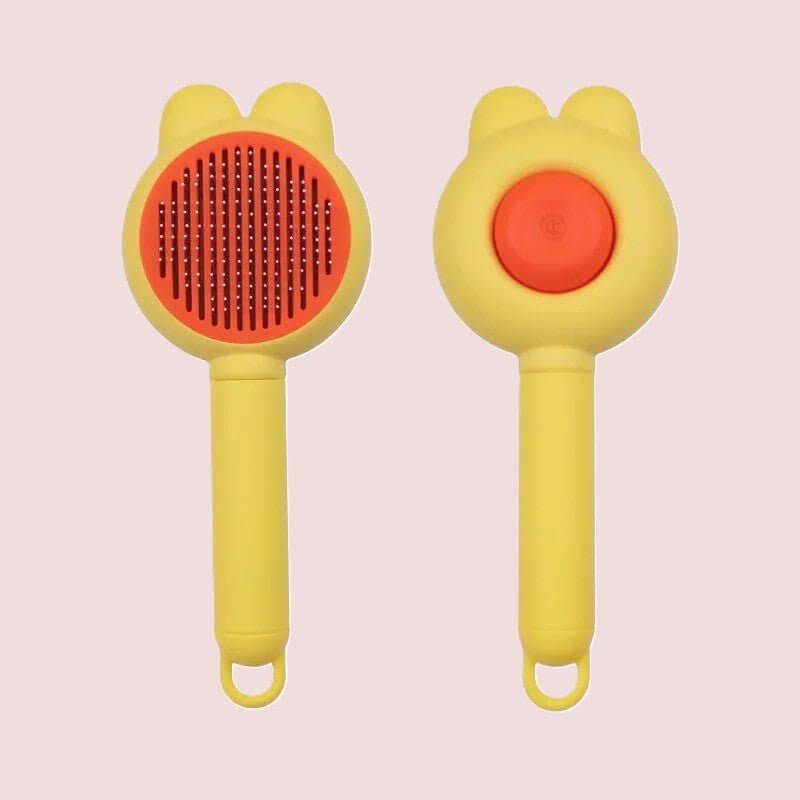 Brosse pour Chat jaune rouge face et envers