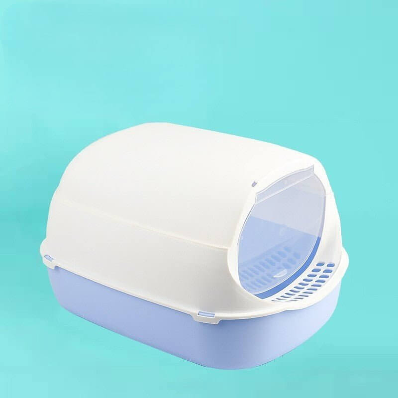 Bac à Litière pour Chat bleu transparent