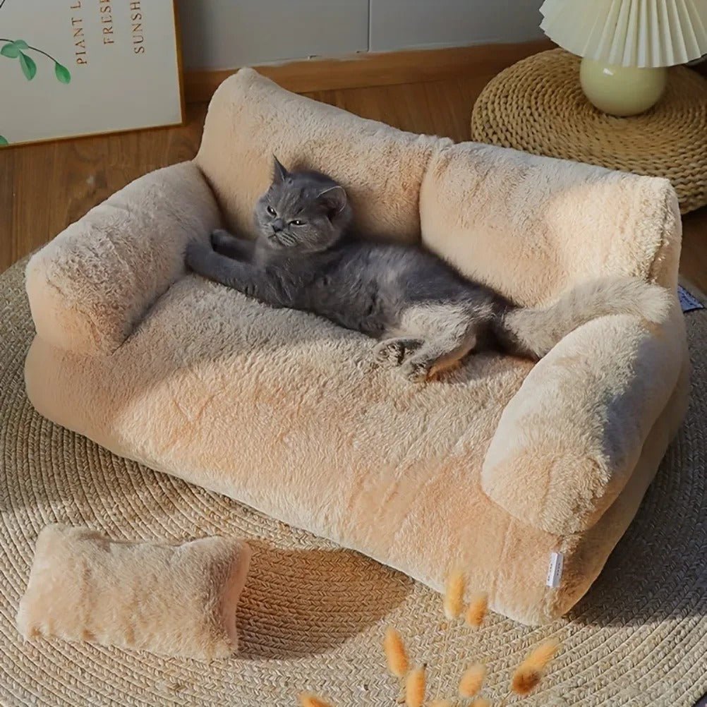canapé pour chat kaki chat relaxation