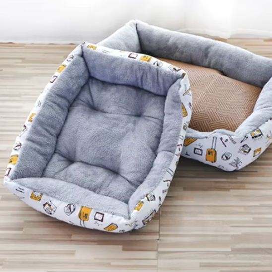 coussin à chat gris blanc coussin retourné
