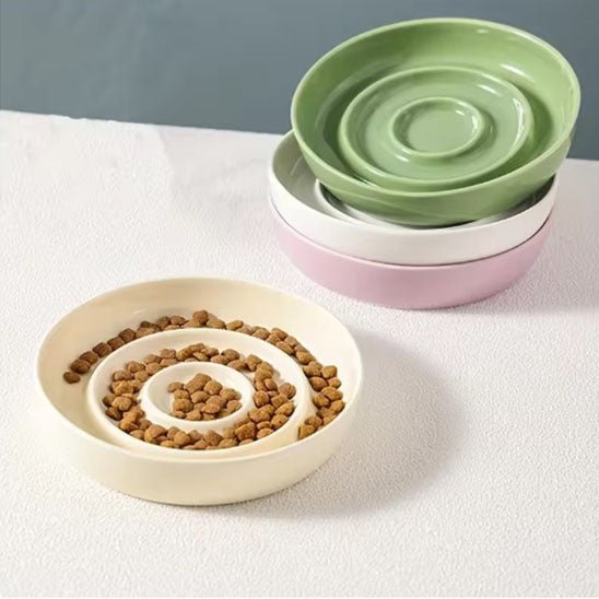Gamelle anti - glouton chat - Porcelaine Féline™ - Transportdodochat