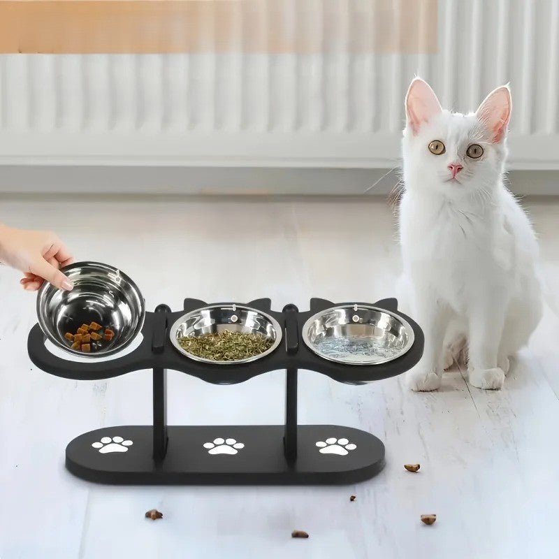Gamelle chat surélevée - Minou Buffet™ - Acier Inox - Transportdodochat