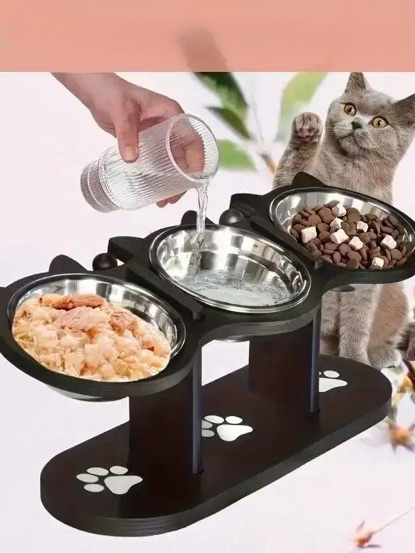 Gamelle chat surélevée - Minou Buffet™ - Acier Inox - Transportdodochat