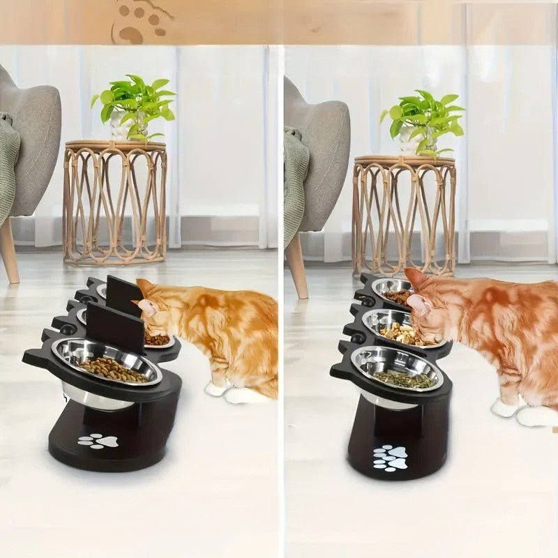 Gamelle chat surélevée - Minou Buffet™ - Acier Inox - Transportdodochat