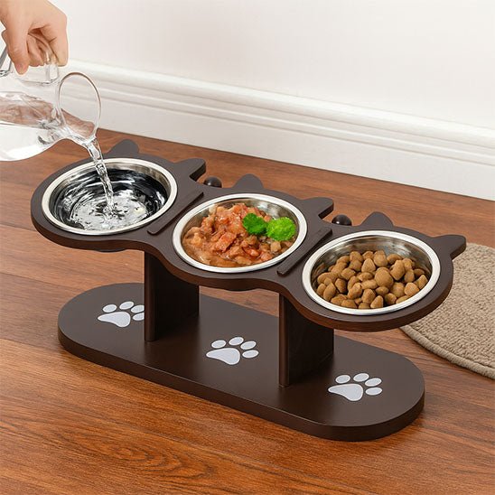 Gamelle chat surélevée - Minou Buffet™ - Acier Inox - Transportdodochat