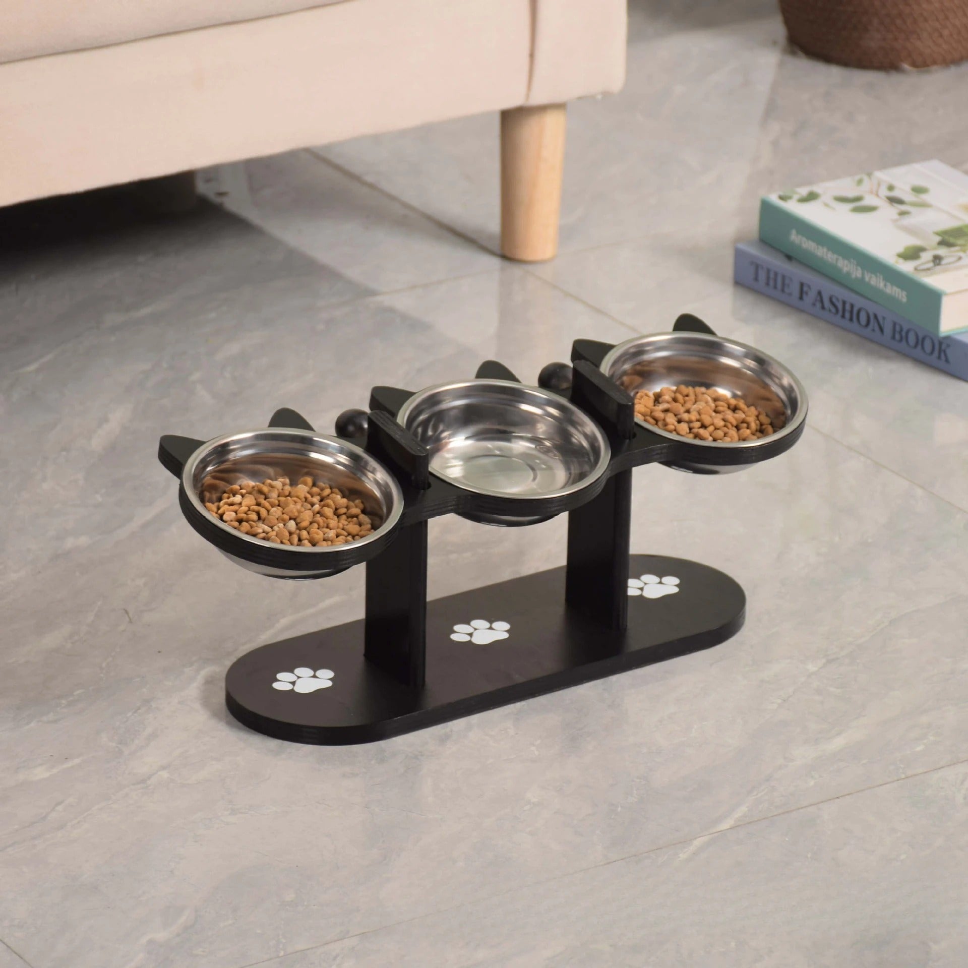 Gamelle chat surélevée - Minou Buffet™ - Acier Inox - Transportdodochat