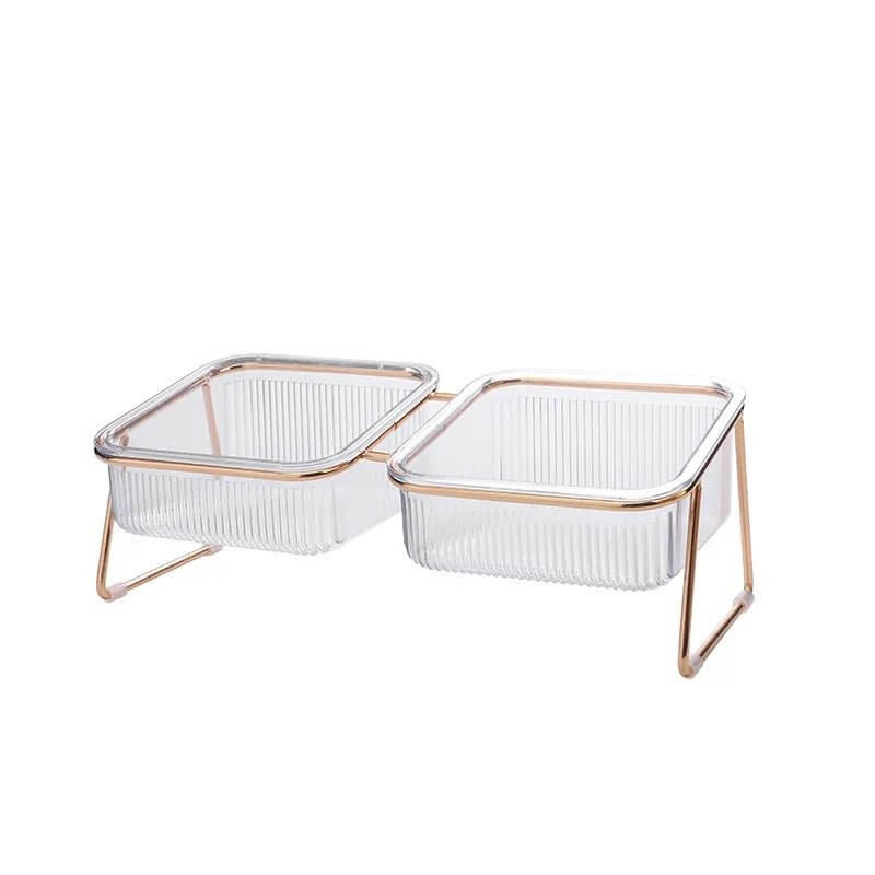 Gamelle chat transparente double
