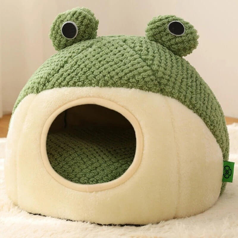 Niche pour chat igloo grenouille fermée