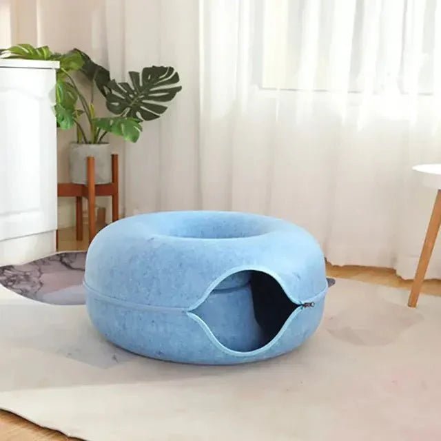 lit pour chat bleu en déco