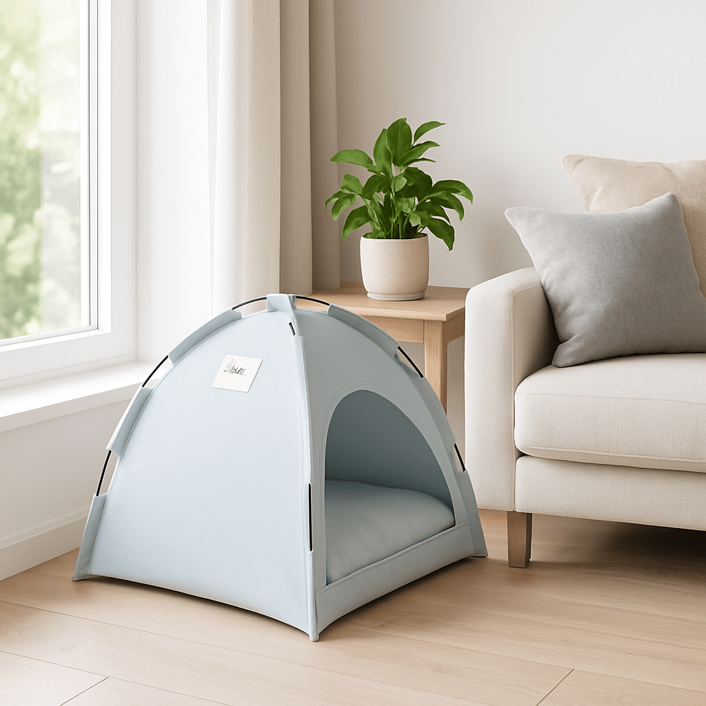 Niche à chat cyan en décor