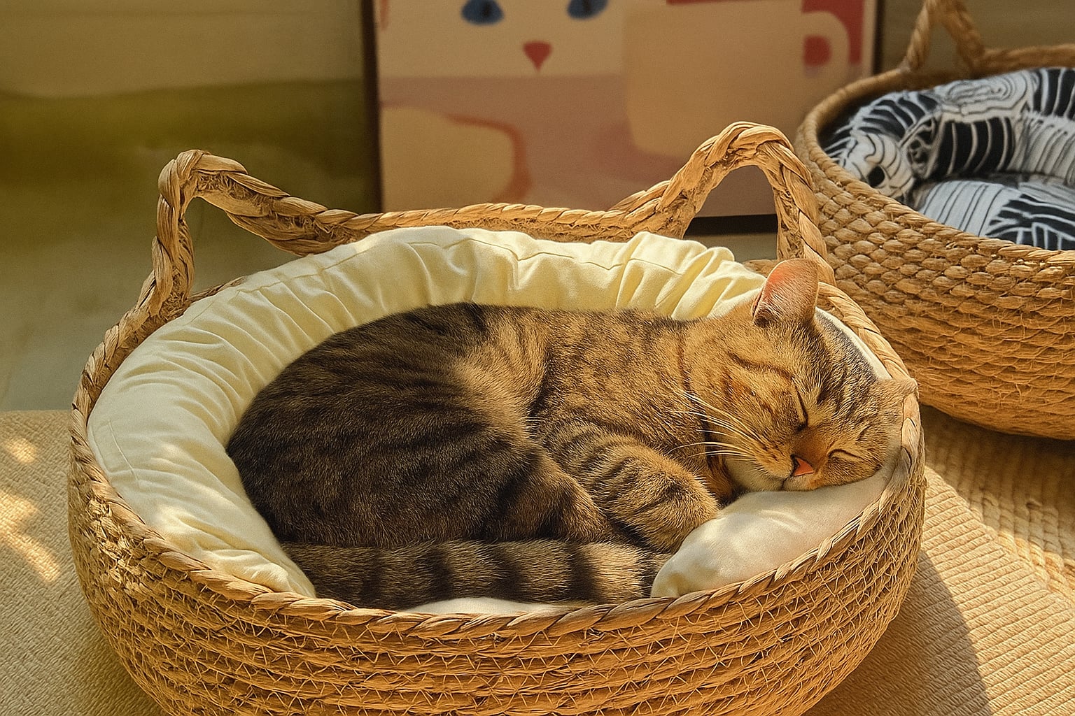Panier chat-chat dort