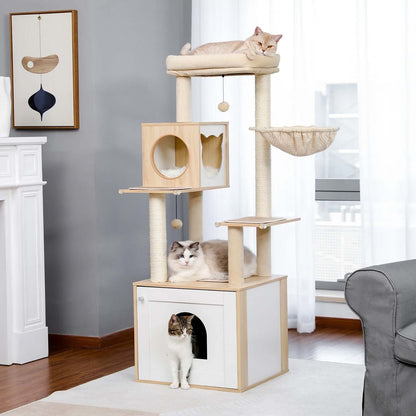 Arbre a Chat en Bois | La Tour Des Moustaches™ - Transportdodochat