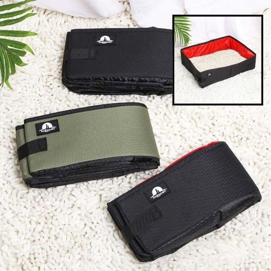 Bac à litière chat chat rouge vert olive noir