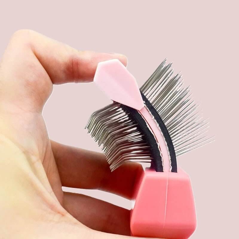 Brosse a Chat | Vélours Félin™ - Rose - Transportdodochat
