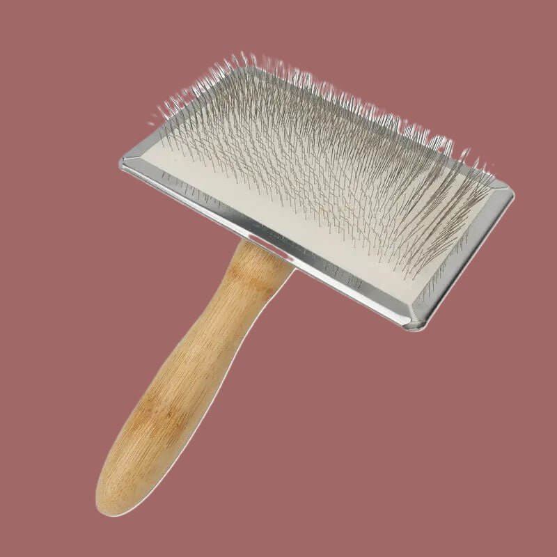Brosse chat poil long blanche