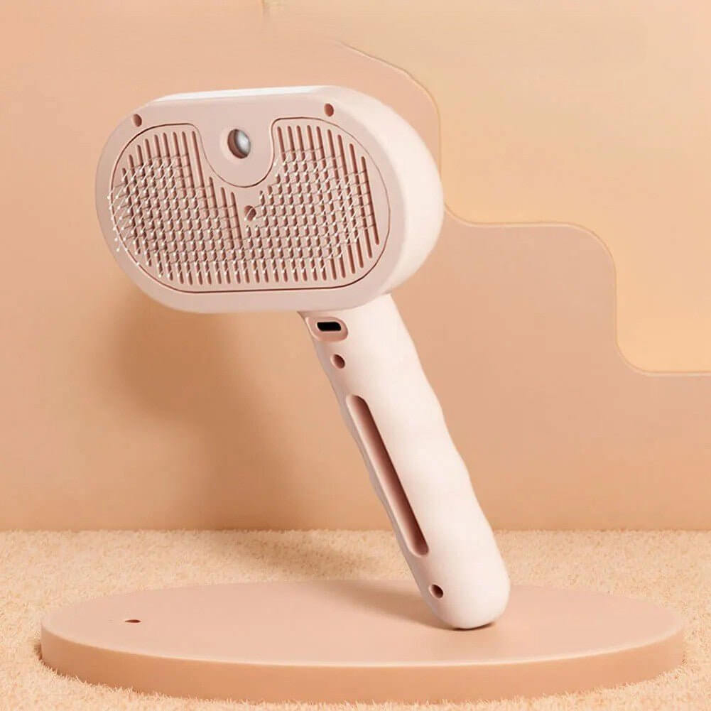 Brosse chat rose rechargeable