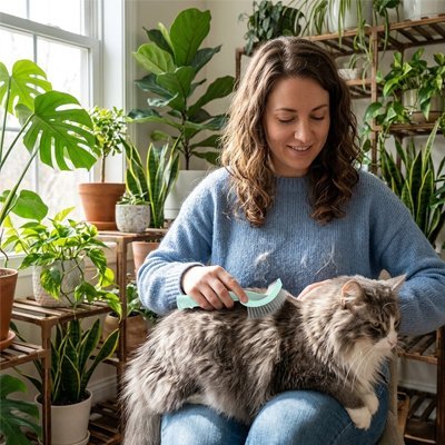 Brosse pour chat à poil long | Félin'Clean™ - Transportdodochat