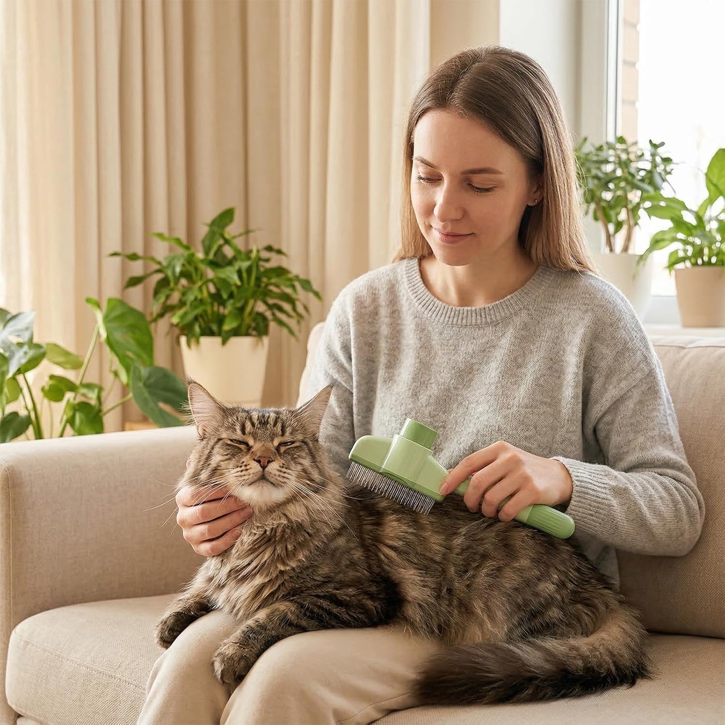 Brosse pour chat à poils longs| Chass'Poils™ - Transportdodochat