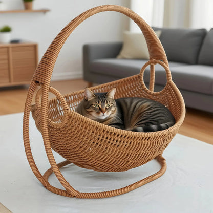 Cododo Hamac pour chat en rotin | CocoFelin™ - Transportdodochat