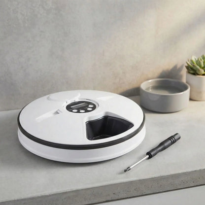Distributeur automatique de nourriture pour chat noire