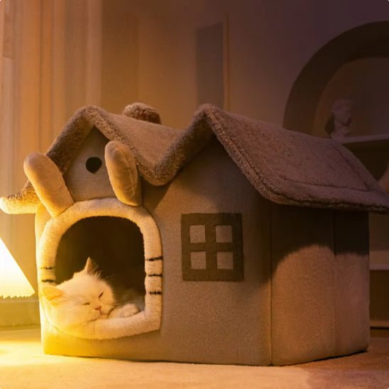 Dôme chat gris double toit chat dodo