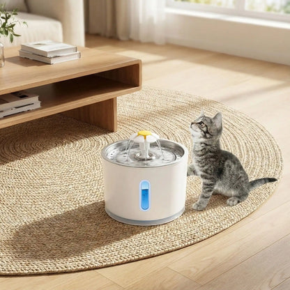 Fontaine à eau Chat inox en décor