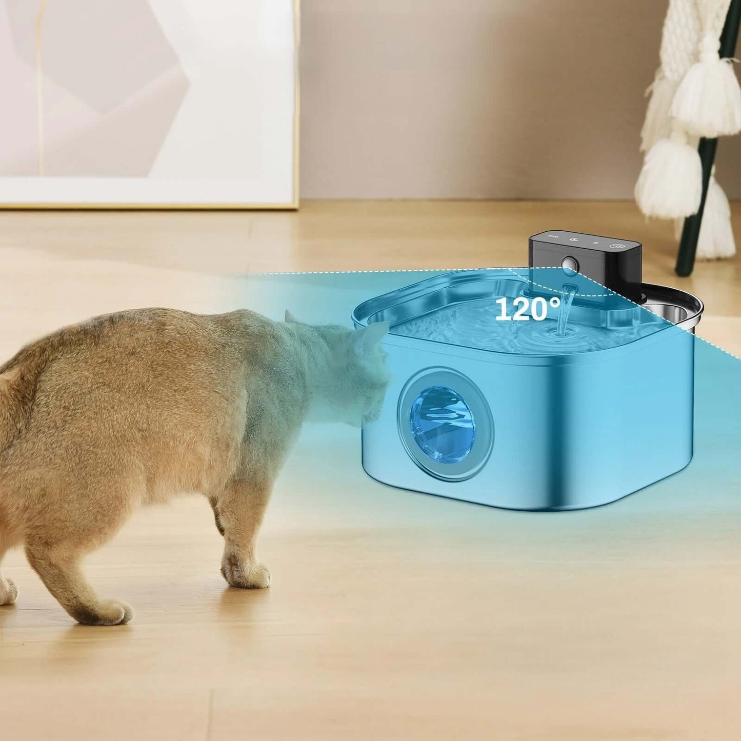 Fontaine à eau Chat sans fil chat en mouvement détecté