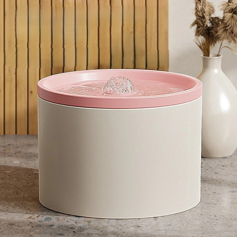 Fontaine à eau pour chat en céramique rose