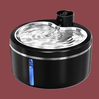 Fontaine à eau pour chat sans électricité sans fil noire