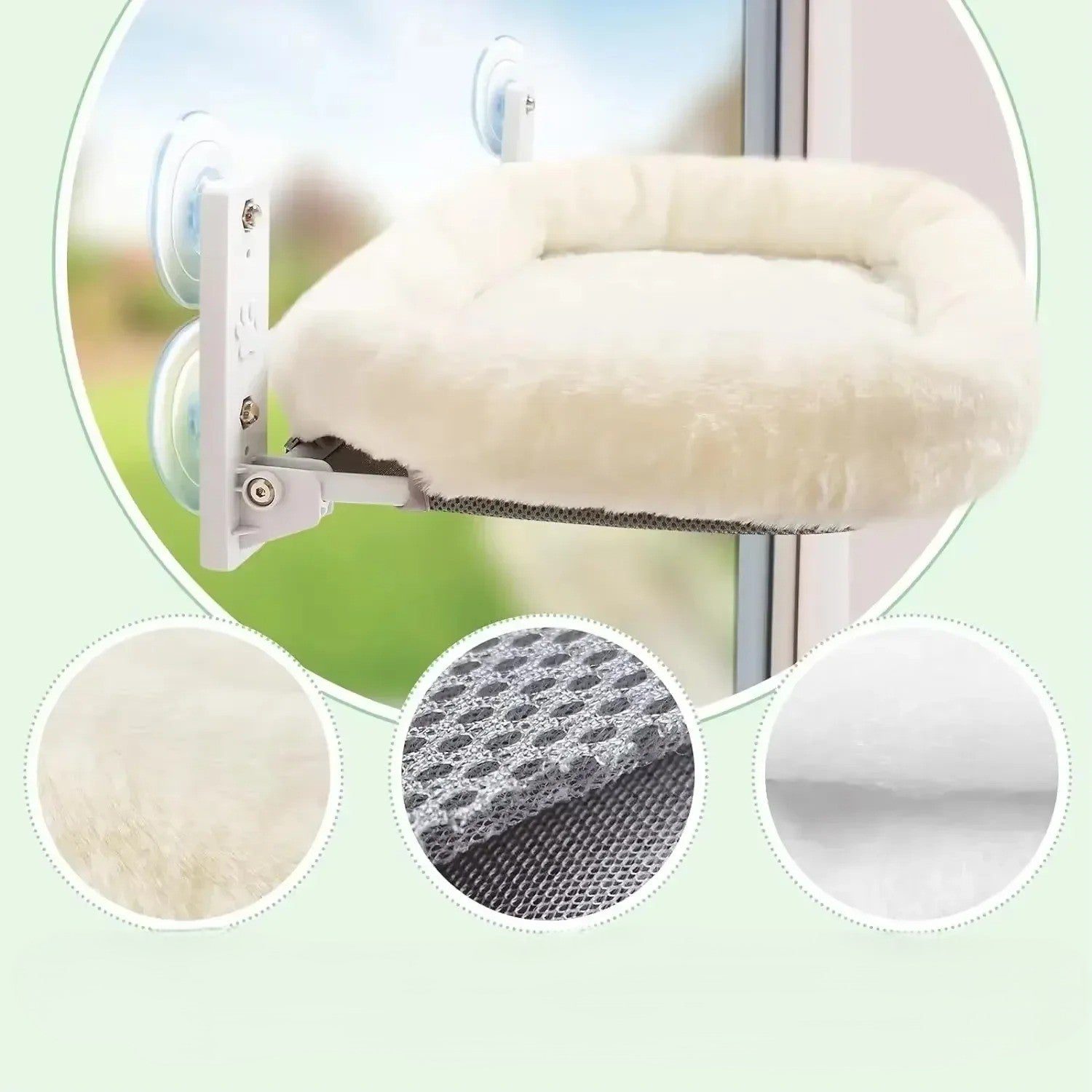 Hamac d'hiver fenêtre pour chat douillet