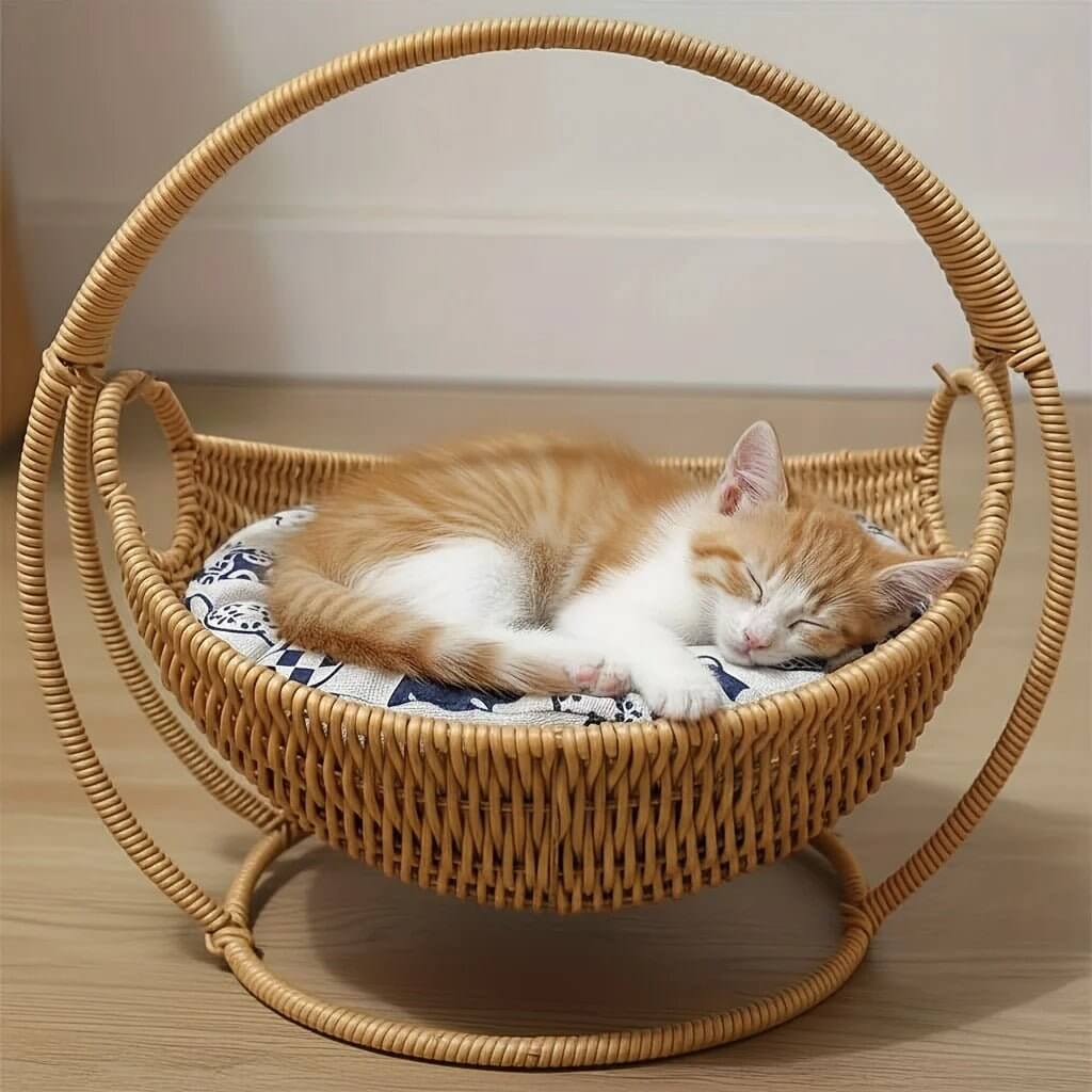 Hamac pour chat en rotin | CocoFelin™ - Transportdodochat
