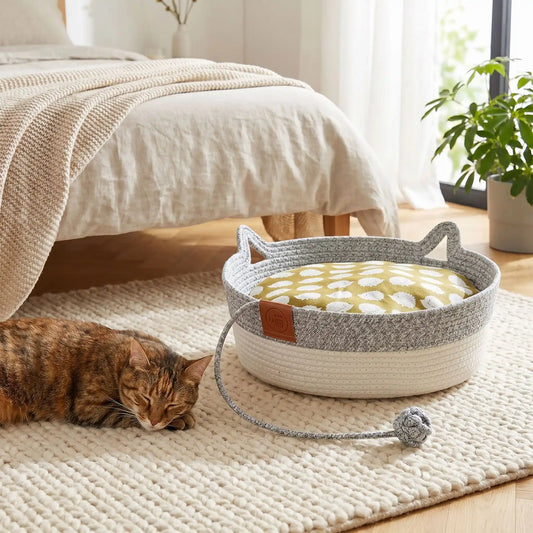 Panier Chat rotin | Le Nid Tressé™ - Gris - Transportdodochat