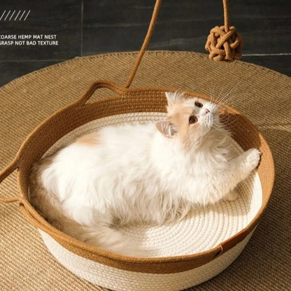 Panier Chat rotin | Le Nid Tressé™ - Marron - Transportdodochat