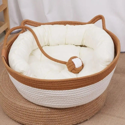Panier Chat rotin | Le Nid Tressé™ - Marron - Transportdodochat