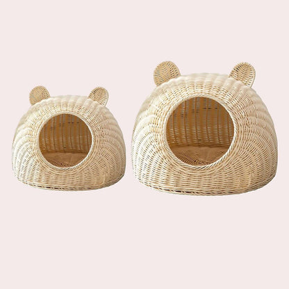 Panier chat osier | Le Cocon P'tites Oreilles™ - Transportdodochat