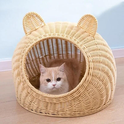Panier chat osier | Le Cocon P'tites Oreilles™ - Transportdodochat