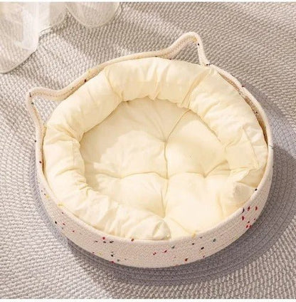 Panier en rotin pour chat | Nid Douillet Bohème™ - Transportdodochat