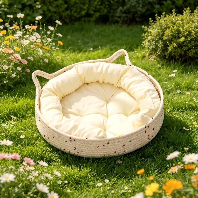 Panier en rotin pour chat | Nid Douillet Bohème™ - Transportdodochat
