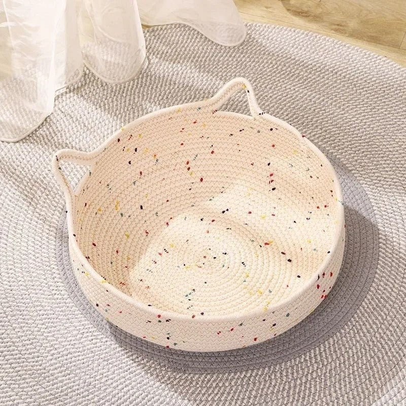 Panier en rotin pour chat | Nid Douillet Bohème™ - Transportdodochat