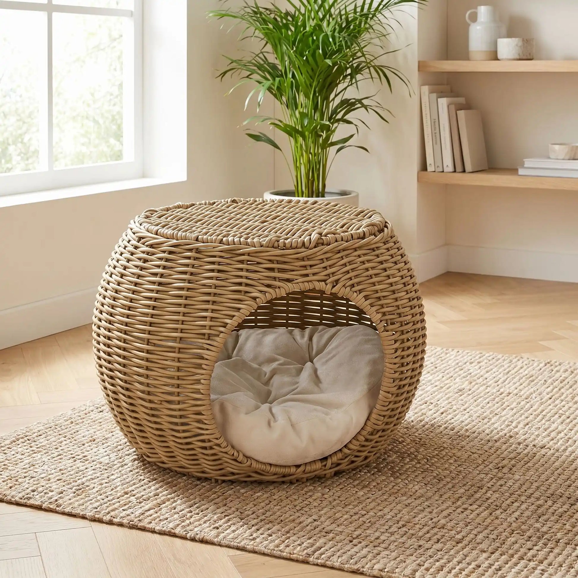 Panier osier pour chat | 2 niveaux douillet - Transportdodochat