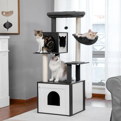 Arbre a Chat en Bois | La Tour Des Moustaches™ - Transportdodochat