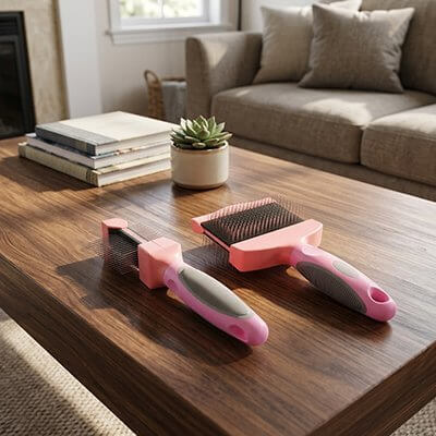 Brosse a Chat | Vélours Félin™ - Rose - Transportdodochat
