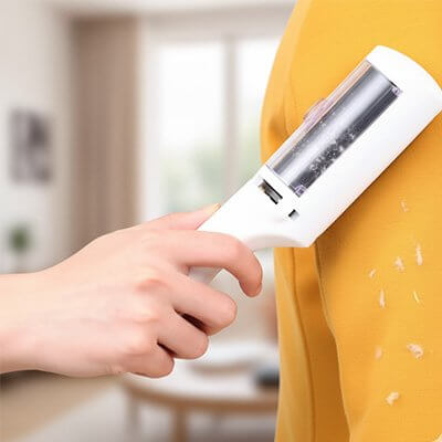 Brosse anti poil blanche ramasse des poils
