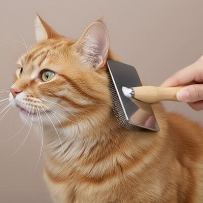 Brosse chat poil long blanche chat relaxé
