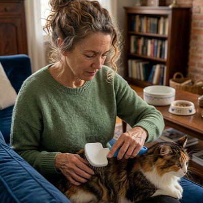 Brosse chat poils longs​ chat docile