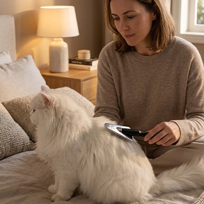 Brosse chats poils long​s chat coopératif 