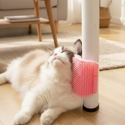 Brosse pour Chat rose chat se frotte dessus