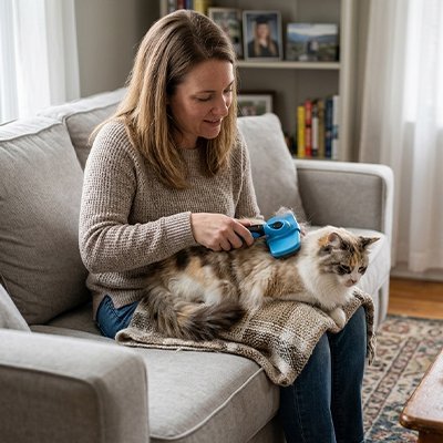 Brosse pour chats poils longs | Chasseur de Poils™ - Transportdodochat