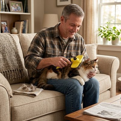 Brosse pour chats poils longs | Chasseur de Poils™ - Transportdodochat