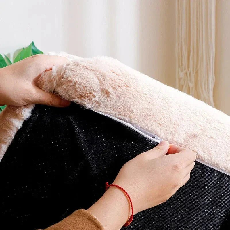 canapé pour chat kaki base anti-dérapante